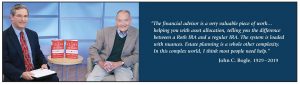 Larger font Image of John C. Bogle and James Lange for February 2019 Lange Report www.paytaxeslater.com