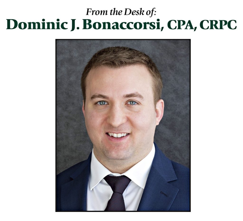 Welcome Dominic Bonaccorsi CPA, CRPC to the Lange Financial Group! Go to paytaxeslater.com/ourteam to view Dominic's credentials. 
