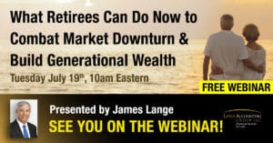 A thank you for registering for Jim Lange's July 2022 virtual event series. Go to https://paytaxeslater.com/webinars to register