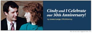 Jim & Cindy Celebrate 30 Years of Marriage