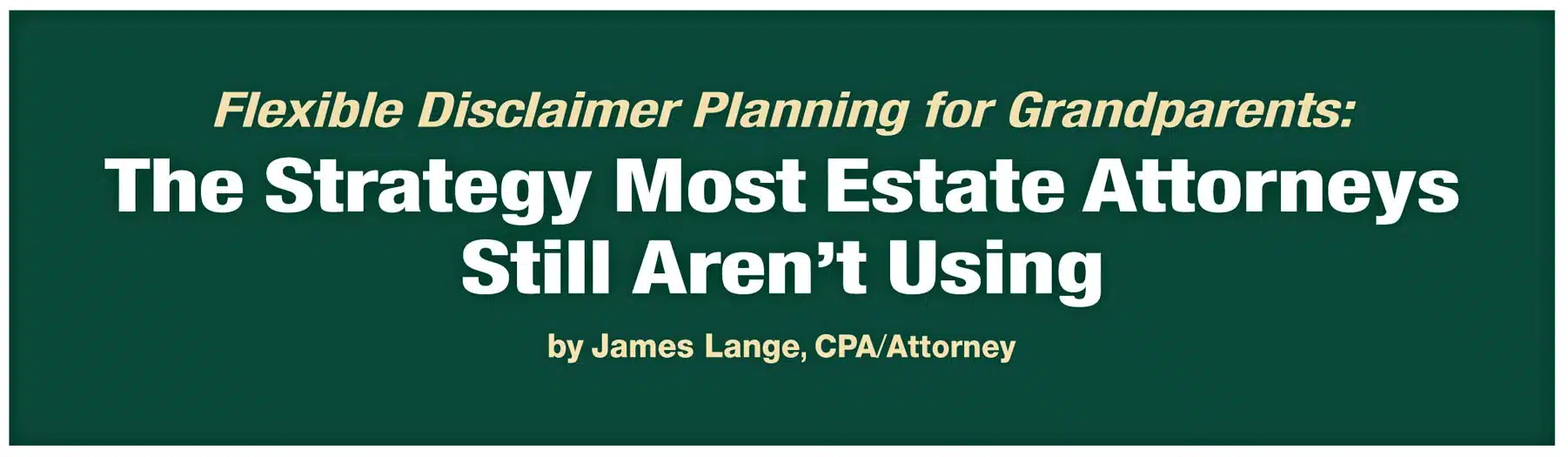 March Lange Report James Lange