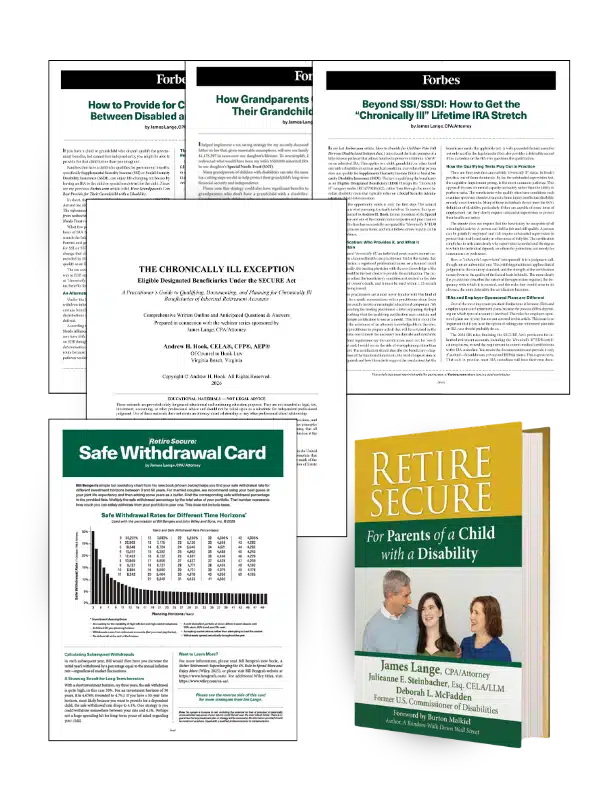 Request Your Complimentary Resources CPA Attorney Jim Lange - DisabledChildPlanning.com